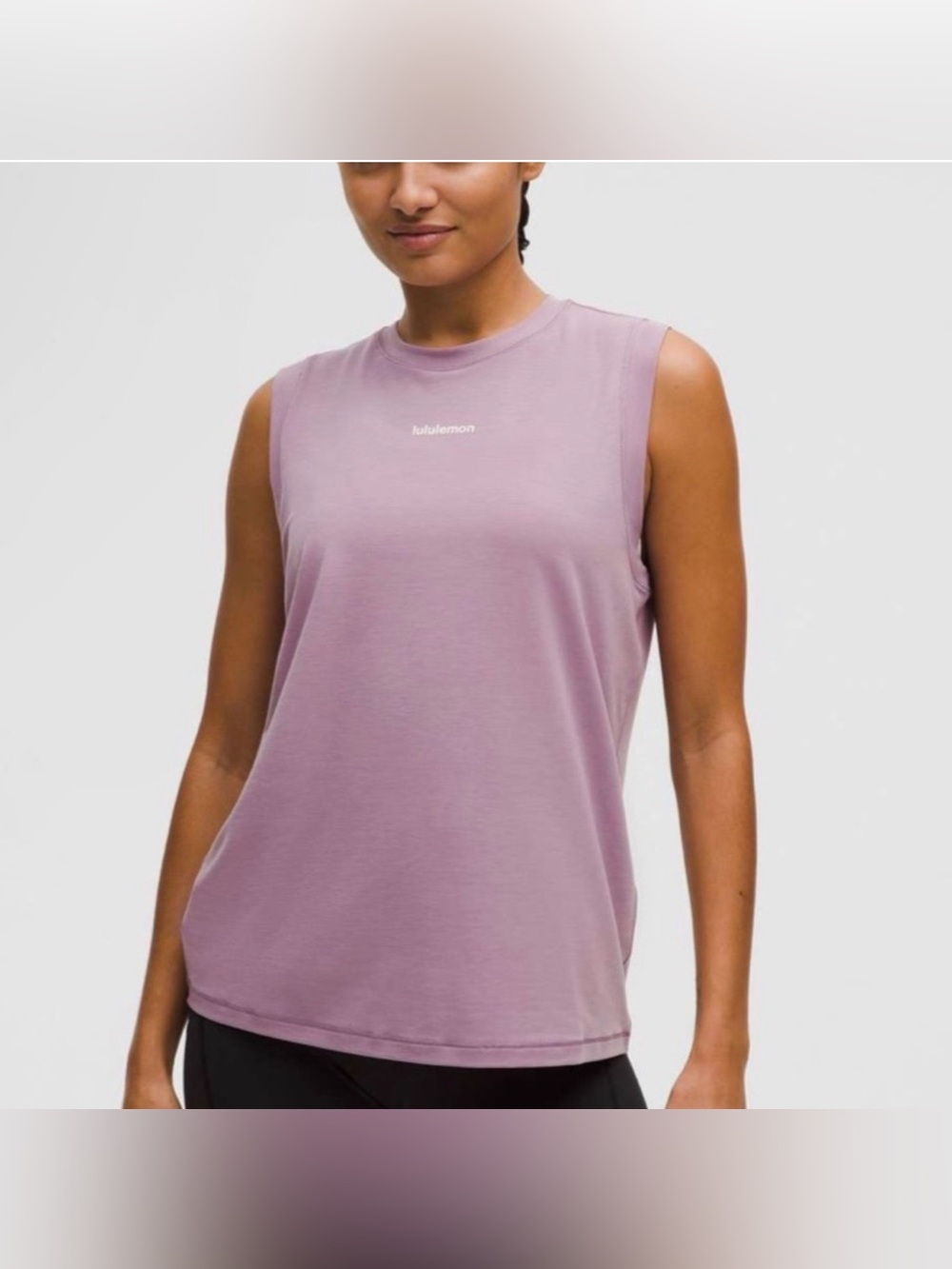 lululemon athletica Women’s Jersey Training Muscle Tank Top Long Wordmark- size6